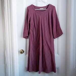 Soft Surroundings 3/4 sleeve bias cut dress purple pink cotton lined size M